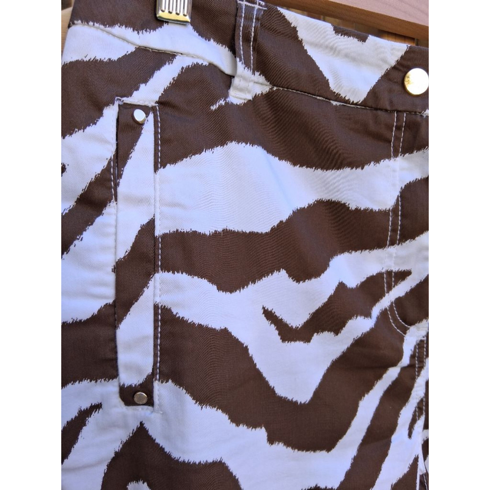 Chico’s Zebra Print Cargo Capri Pants Brown White Safari Y2K Size 1.5/10 - Picture 5 of 12